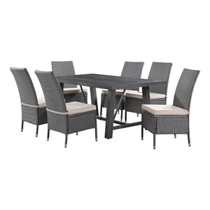 Best Quality Furniture Gray Outdoor Patio Dining Set with Rattan Wicker Chairs