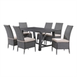 Best Quality Furniture Gray Outdoor Patio Dining Set with Rattan Wicker Chairs