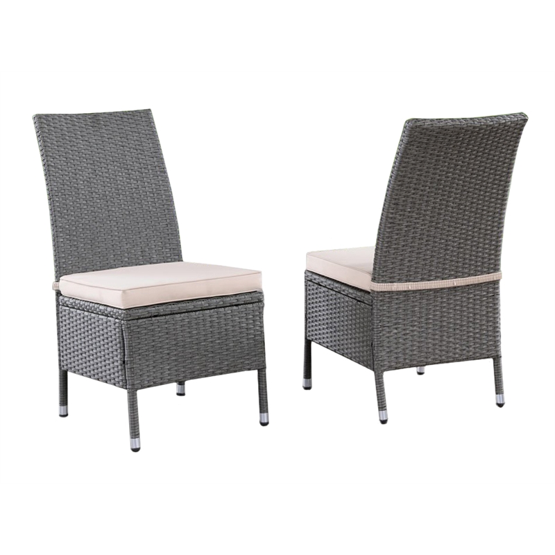 Best Quality Furniture Gray Outdoor Patio Dining Set with Rattan Wicker Chairs