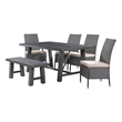 Best Quality Furniture Gray Outdoor Patio Dining Set with Rattan Wicker Chairs