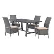 Best Quality Furniture Gray Outdoor Patio Dining Set with Rattan Wicker Chairs