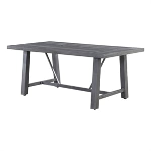 Best Quality Furniture Gray Outdoor Patio Dining Table in Aluminum and HDPE Top