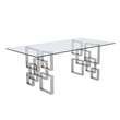 Best Quality Furniture 5pc Tempered Glass Dining Set w Dark Gray Velvet Chairs