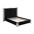 Best Quality Furniture Black Velvet Platform Bed in King Size