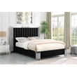 Best Quality Furniture Black Velvet Platform Bed in Queen Size