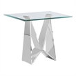 Best Quality Furniture Stainless Steel & Tempered Glass End Table in Clear