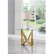 Best Quality Furniture Tempered Glass & Stainless Steel End Table in Clear/Gold