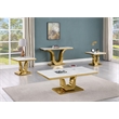 Best Quality Furniture 4-Piece Marble Coffee Table Set in White/Gold