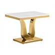 Best Quality Furniture 2-Piece Marble Coffee Table Set in White/Gold