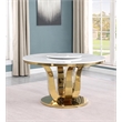 Best Quality Furniture Round Marble Dining Table with Lazy Susan in White