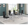 Best Quality Furniture 5-Piece Tempered Glass & Velvet Dining Set in Black