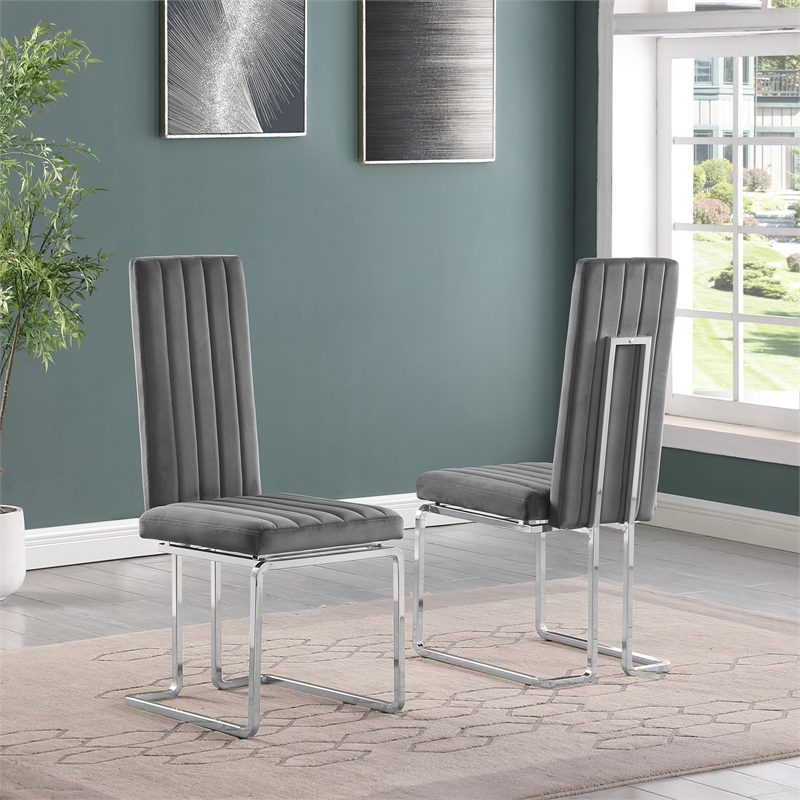 Best Quality Furniture 9-Piece Velvet & Tempered Glass Dining Set in Navy Blue