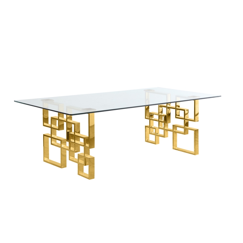 Best Quality Furniture 9-Piece Velvet & Tempered Glass Dining Set in Black/Clear