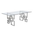Best Quality Furniture 7-Piece Tempered Glass & Velvet Dining Set in Navy Blue