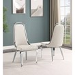 Best Quality Furniture 7-Piece Tempered Glass & Velvet Dining Set in Cream