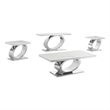 Best Quality Furniture White Marble Coffee Set with Steel Ovular Base