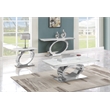 Best Quality Furniture White Marble Coffee Set with Steel Ovular Base