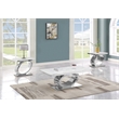 Best Quality Furniture White Marble Coffee Set with Steel Ovular Base