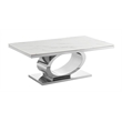 Best Quality Furniture White Marble Coffee Set with Steel Ovular Base