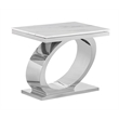 Best Quality Furniture White Marble Coffee Set with Steel Ovular Base