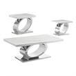 Best Quality Furniture White Marble Coffee Set with Steel Ovular Base