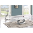 Best Quality Furniture White Marble Coffee Set with Steel Ovular Base