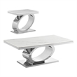 Best Quality Furniture White Marble Coffee Set with Steel Ovular Base