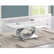 Best Quality Furniture White Marble Coffee Table with Stainless Steel Oval Base