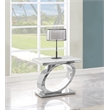 Best Quality Furniture White Marble End Table with Stainless Steel Oval Base