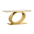 Best Quality Furniture White Marble Coffee Set with Gold Steel Ovular Base