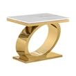 Best Quality Furniture White Marble Coffee Set with Gold Steel Ovular Base