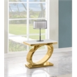 Best Quality Furniture White Marble End Table with Gold Steel Oval Base