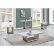 Best Quality Furniture 4pc White Marble Coffee Set with Stainless Steel Base
