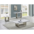 Best Quality Furniture 3pc White Marble Coffee Set with Stainless Steel Base