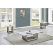 Best Quality Furniture 3pc White Marble Coffee Set with Stainless Steel Base
