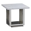 Best Quality Furniture White Marble End Table with Stainless Steel Base