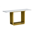 Best Quality Furniture 3pc White Marble Coffee Set with Gold Steel Base