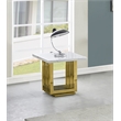Best Quality Furniture White Marble End Table with Gold Steel Base