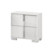 White Wood Lacquer Platform King Size Bedroom Set with Blue LED Lighting