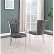 Best Quality Furniture 5pc Clear Glass Dining Set with Dark Gray Velvet Chairs