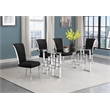 Best Quality Furniture 5pc Clear Glass Dining Set with Black Velvet Chairs