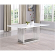Best Quality Furniture Marble & Stainless Steel Dining Table in White