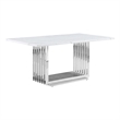 Best Quality Furniture Marble & Stainless Steel Dining Table in White