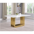 Best Quality Furniture Marble & Stainless Steel Dining Table in White/Gold