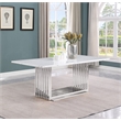 Best Quality Furniture Marble Dining Table with Stainless Steel Base in White