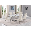 Best Quality Furniture White Marble Dining Set with Cream Velvet Chairs