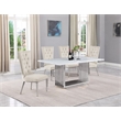 Best Quality Furniture White Marble Dining Set with Cream Velvet Chairs