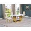 Best Quality Furniture White Marble Dining Set with Cream Velvet Chairs