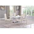Best Quality Furniture White Marble Dining Set with Cream Velvet Chairs