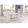Best Quality Furniture White Marble Dining Set with Cream Velvet Chairs